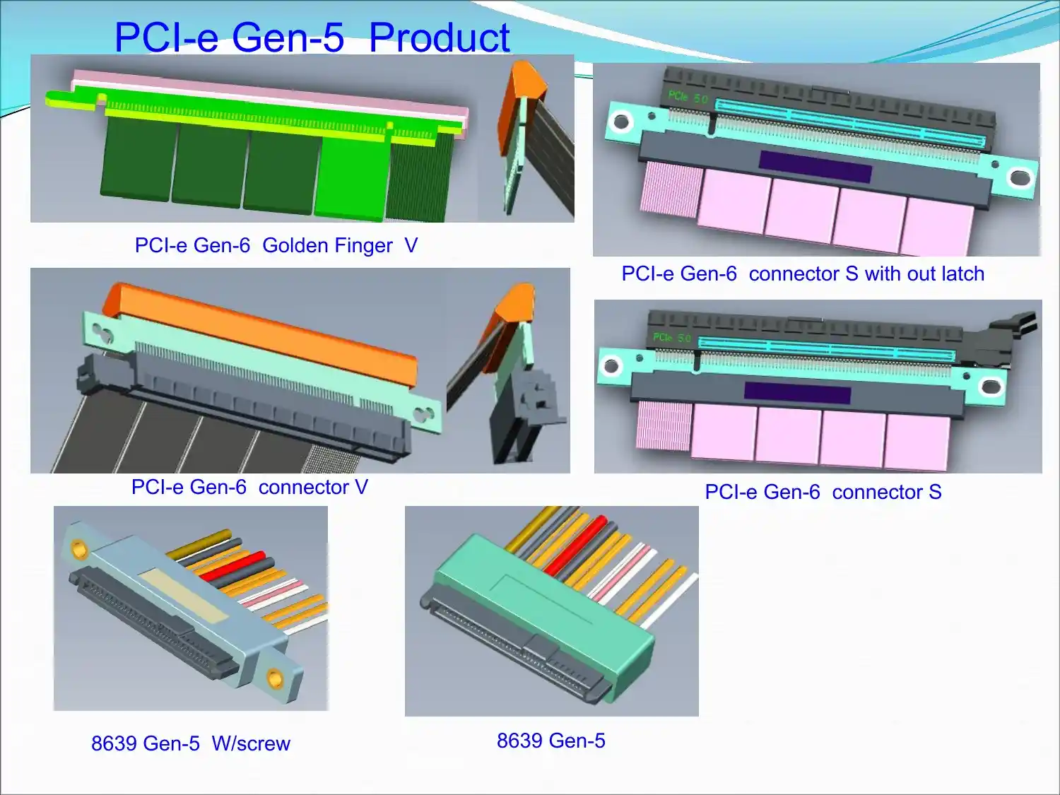 PCIe 5.0 connectors for workstation applications
